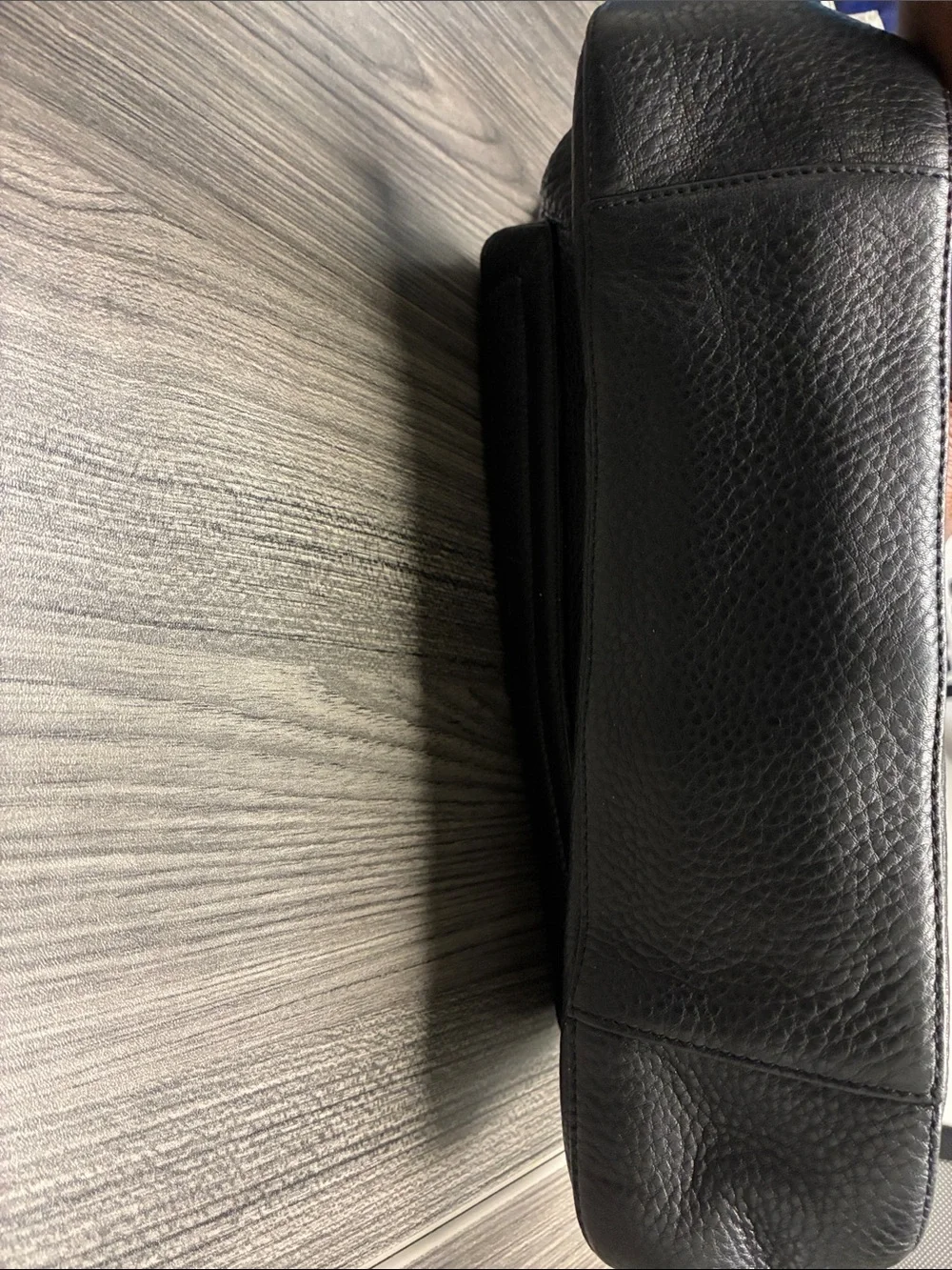 Ellen Tracy Black Pebbled Leather Shoulder Bag